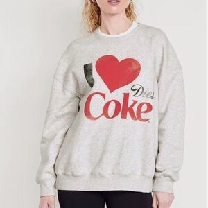 Diet Coke SoComfy Oversized Tunic Sweatshirt Sz M Graphic Loungewear